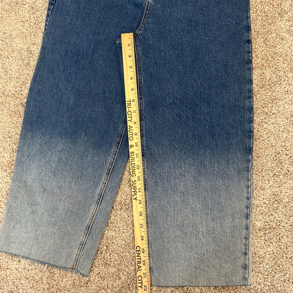 NWT Talbots Wide Leg Crop Jeans Women Size 4 Petite Two Tone Raw Hem $119 - Picture 6 of 11